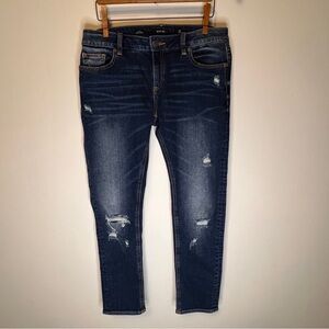 Miss Me Easy Ankle Skinny Distressed Blue Denim Jeans Women’s 27